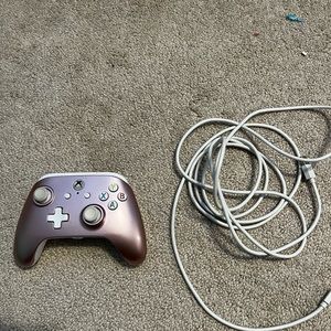 light pink wired xbox controller